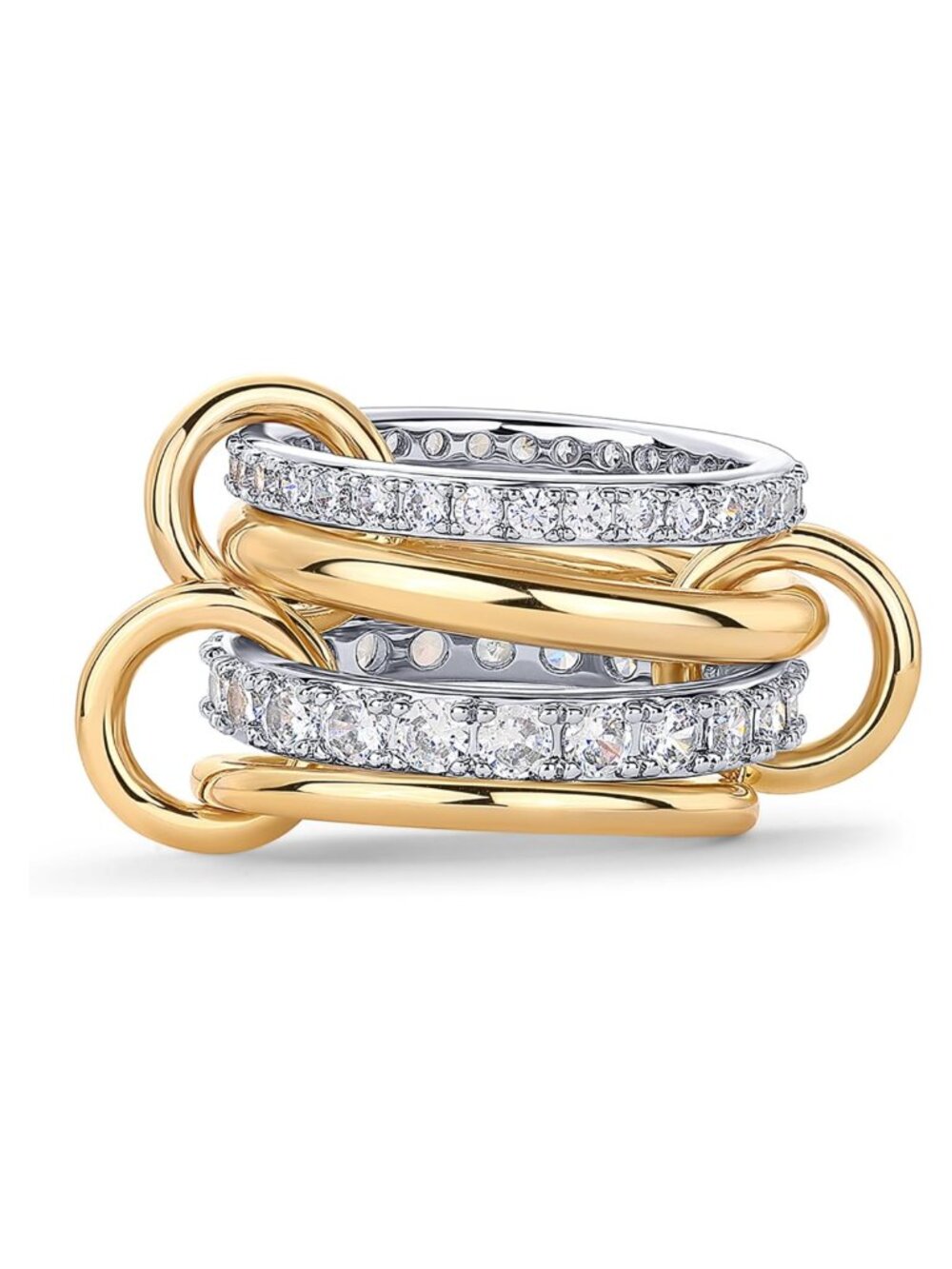 14K Gold Plated Stackable Rings for Women Interlocked Ring Set